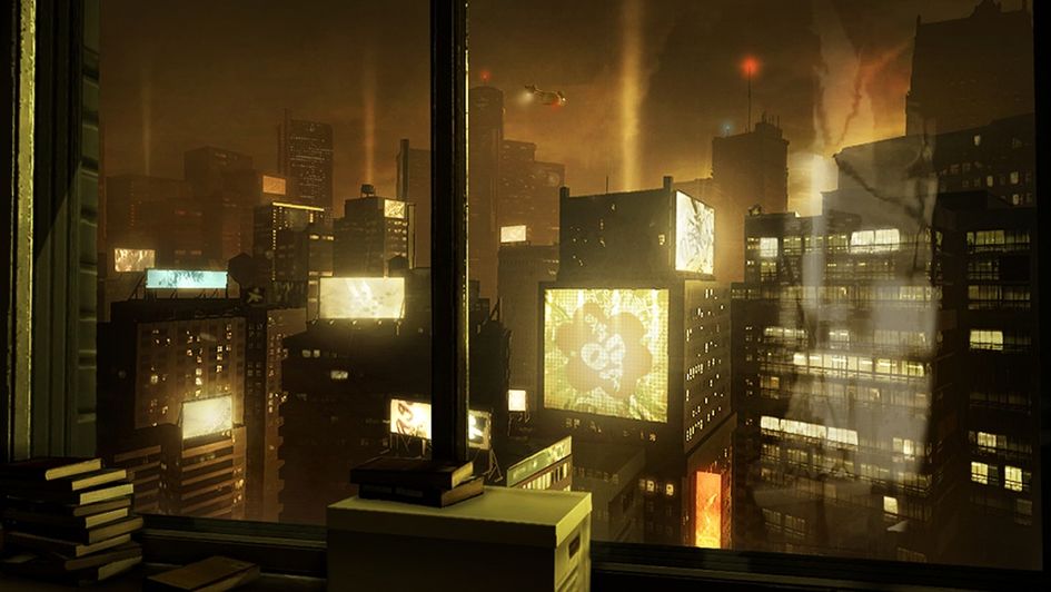 Deus Ex city view.