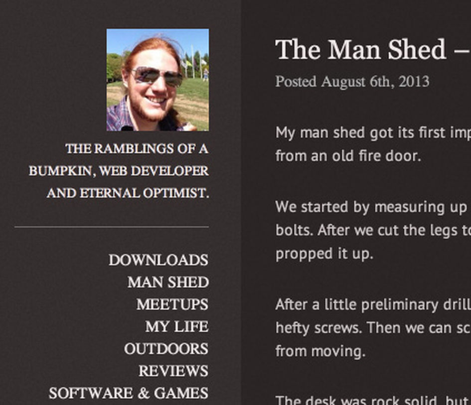 My old blog design pre 2013